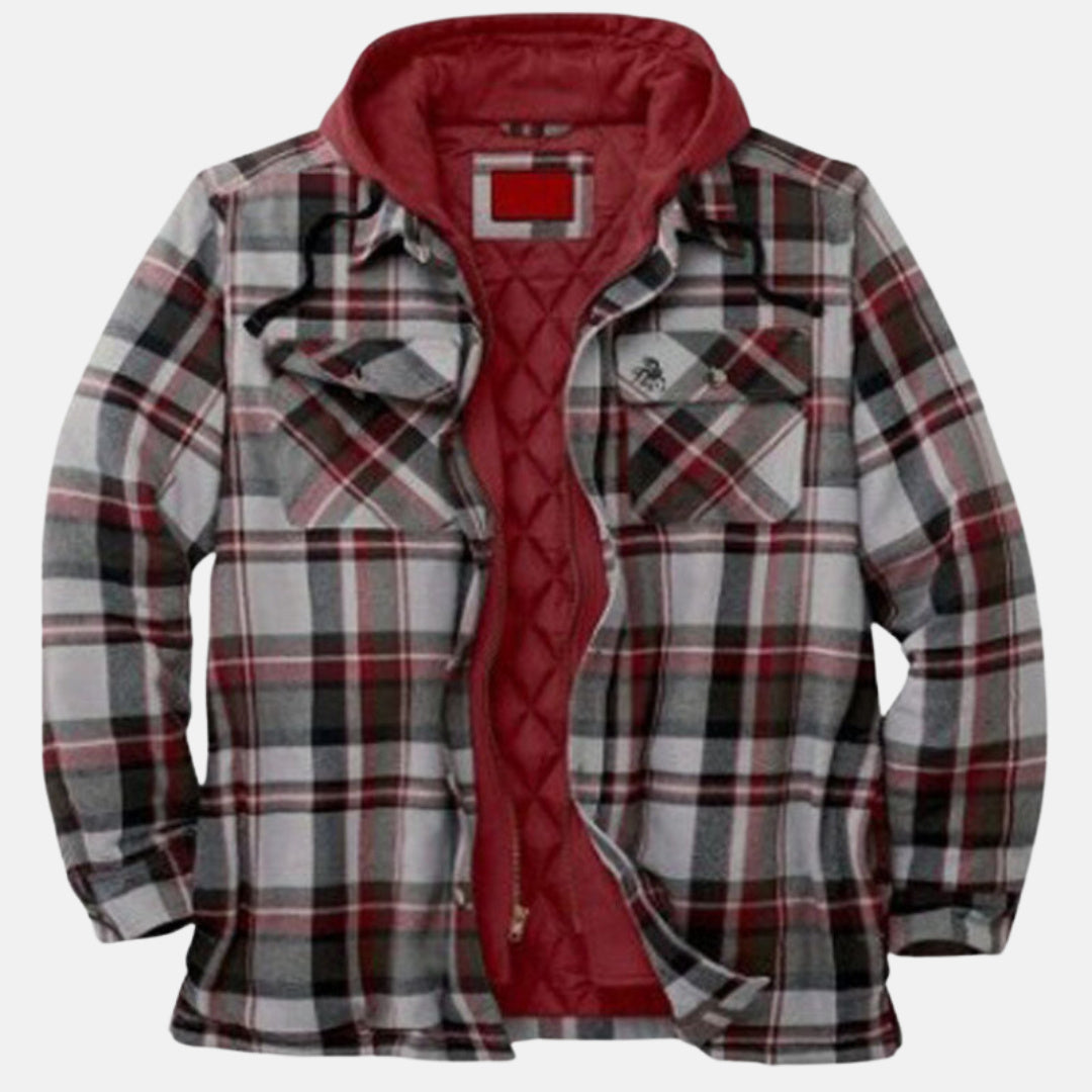 Harlan | Men’s Plaid Hooded Shirt Jacket with Quilted Lining