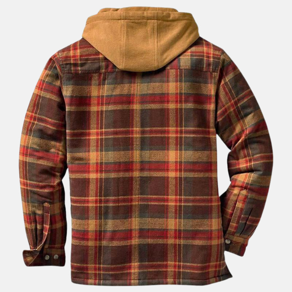Harlan | Men’s Plaid Hooded Shirt Jacket with Quilted Lining