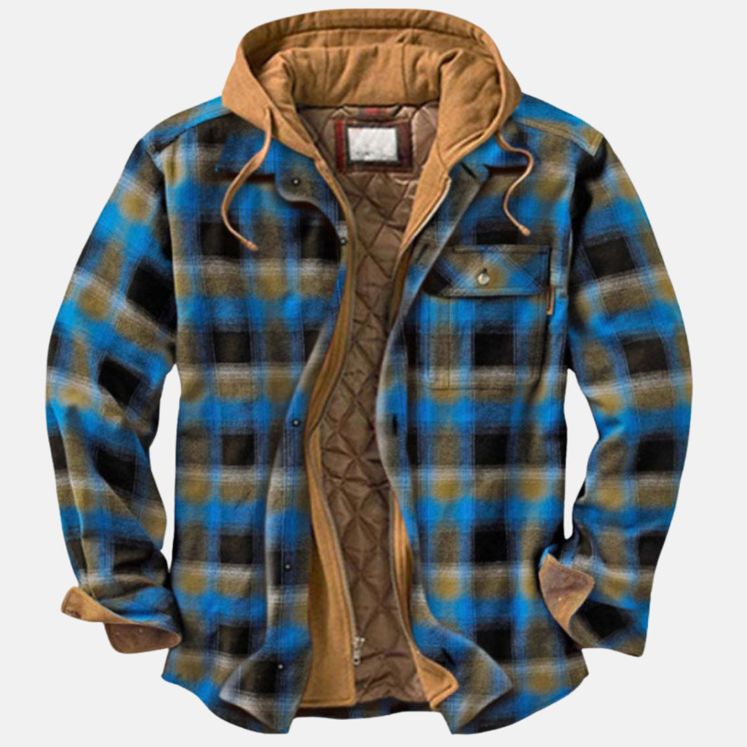 Harlan | Men’s Plaid Hooded Shirt Jacket with Quilted Lining