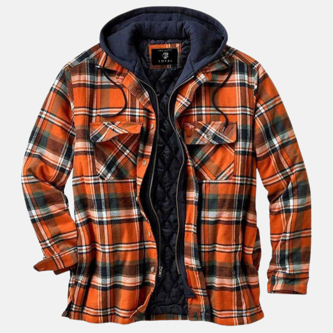 Harlan | Men’s Plaid Hooded Shirt Jacket with Quilted Lining