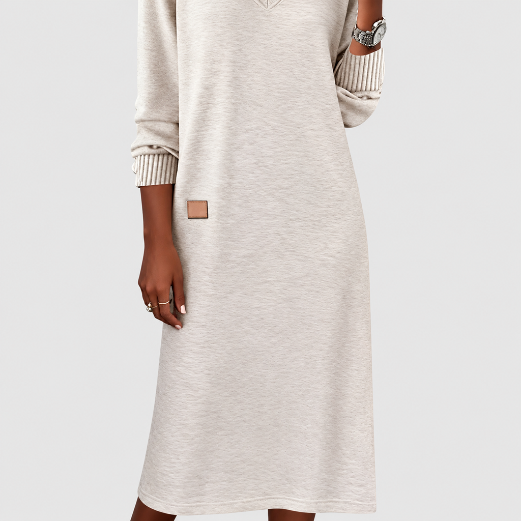 Acacia | Women’s V-Neck Long-Sleeve Midi Sweater Dress — product detail 3