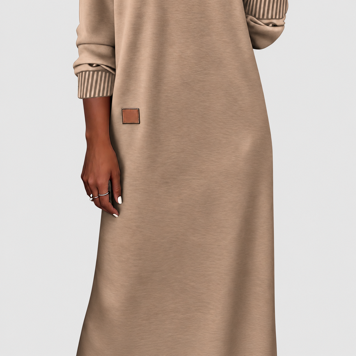 Acacia | Women’s V-Neck Long-Sleeve Midi Sweater Dress — product detail 6