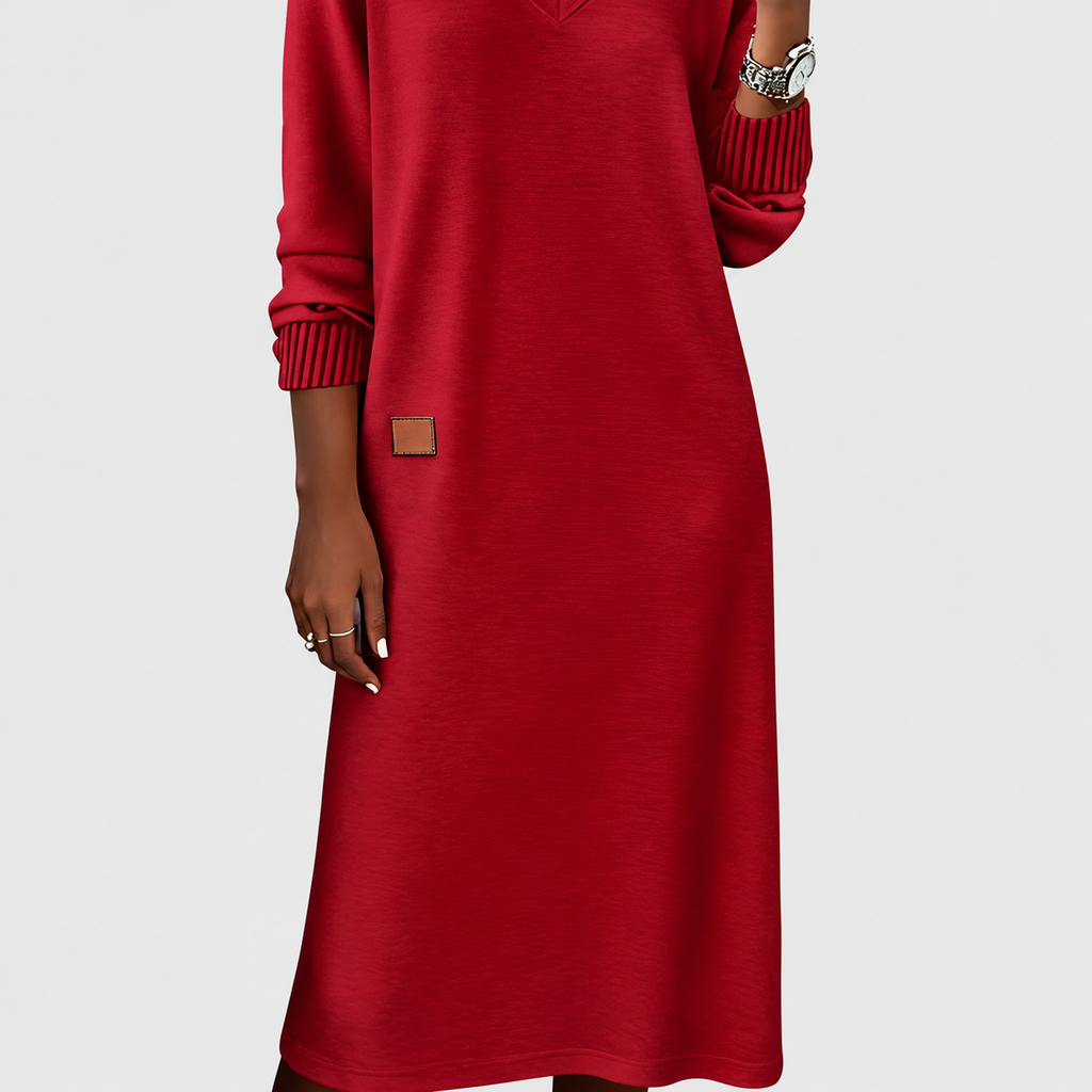 Acacia | Women’s V-Neck Long-Sleeve Midi Sweater Dress — product detail 9
