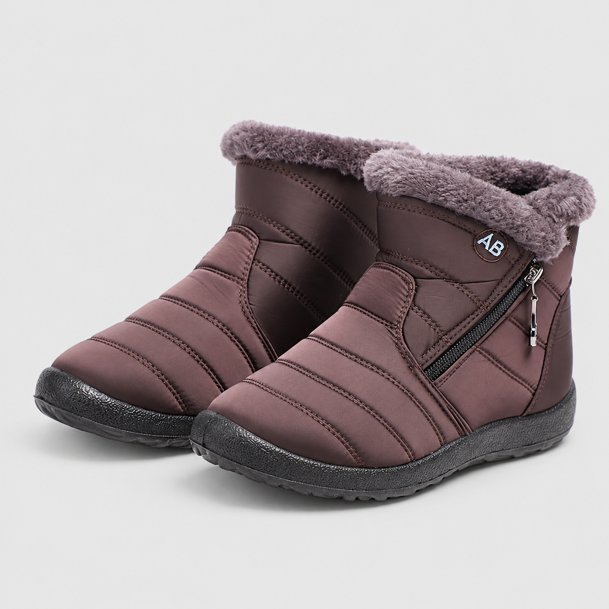 Adalina | Women’s Lined Zip-Up Winter Boots — Brown