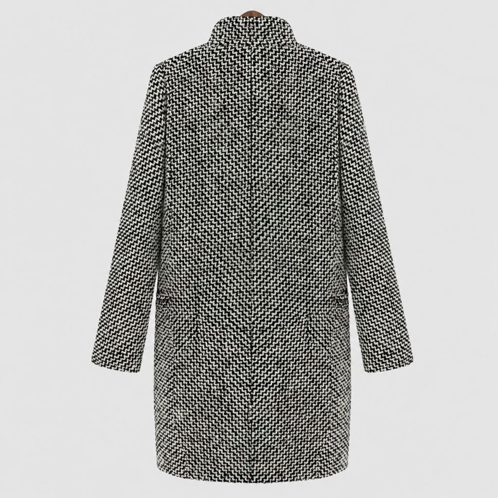 Adelina | Women’s Houndstooth Double-Breasted Coat — product detail 2