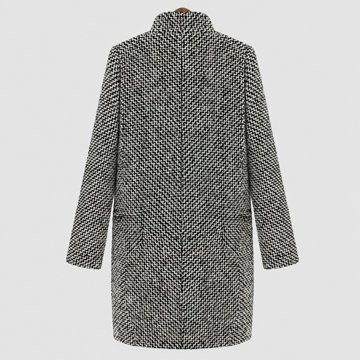 Adelina | Women’s Houndstooth Double-Breasted Coat — product detail 2