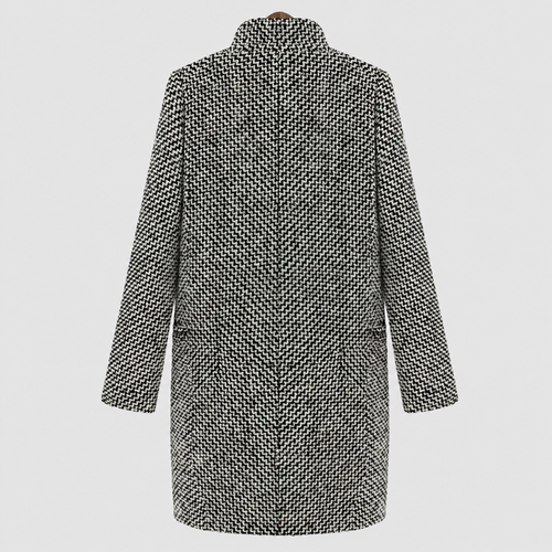 Adelina | Women’s Houndstooth Double-Breasted Coat — product detail 2