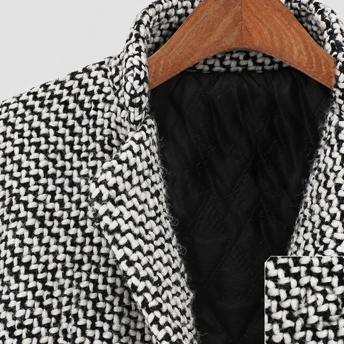 Adelina | Women’s Houndstooth Double-Breasted Coat — product detail 5