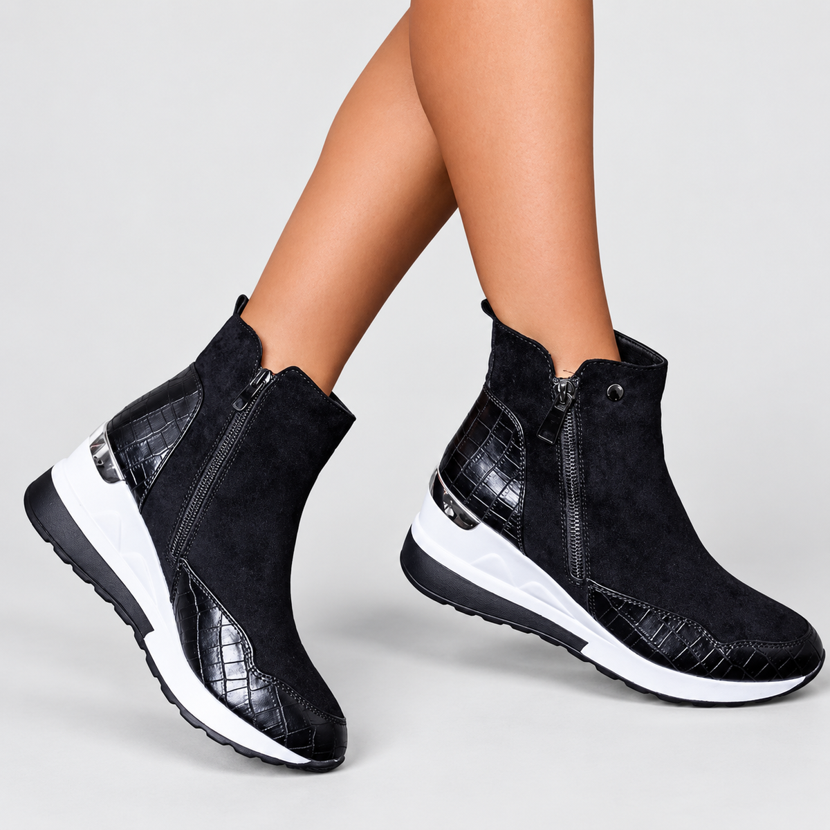 Adria | Women’s Side-Zip Ankle Boots — Black