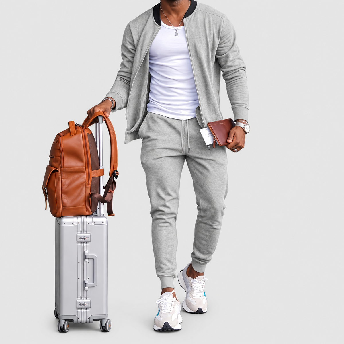 Alaric-James | Men’s Relaxed Zip Jacket and Trouser Set — Grey