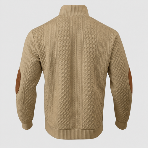 Alaric | Men’s Cable-Knit Button-Up Pullover Sweater — product detail 2
