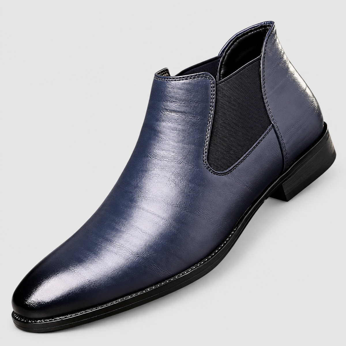 Aldric | Men’s Pointed-Toe Slip-On Chelsea Boots — Blue