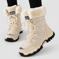 Althea-Rose | Women’s Faux-Fur-Lined Lace-Up Winter Boots — Beige