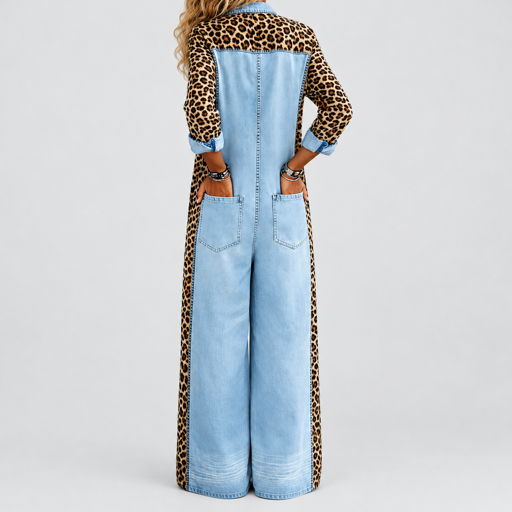 Amandine | Women’s Denim Shirt Jumpsuit — product detail 6