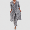 Amelie-Claire | Women’s Geometric-Print Two-Piece Set — Grey