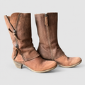 Amelinde | Women’s Layered Mid-Calf Boots — Brown
