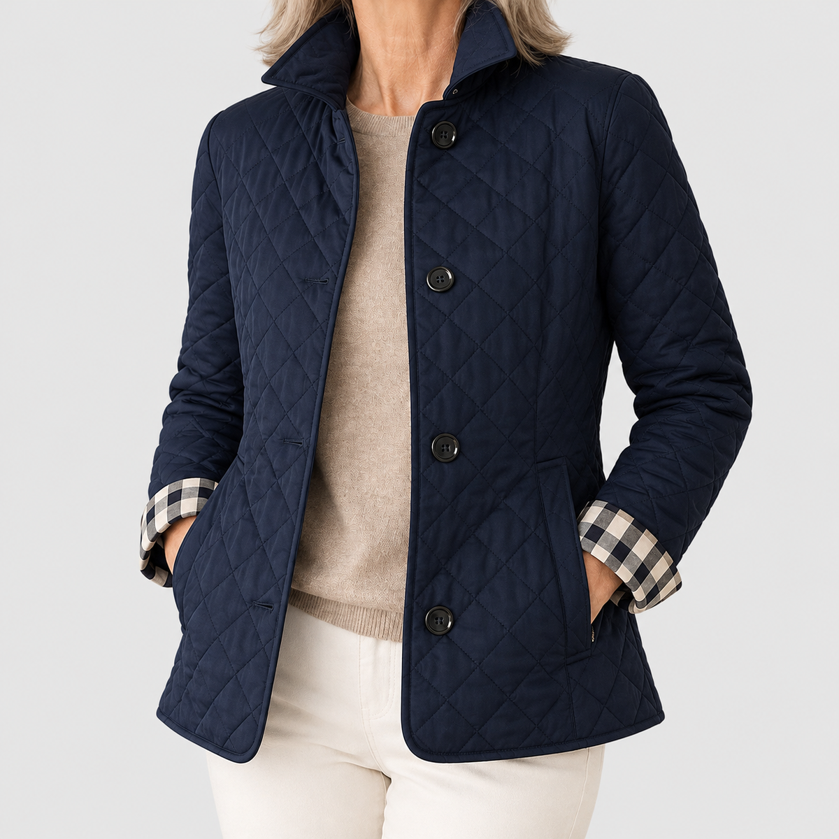 Amparina | Women’s Tailored Button-Front Jacket — Blue