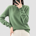 Anika | Women’s Relaxed-Fit Crew-Neck Knit Sweater — Turquoise