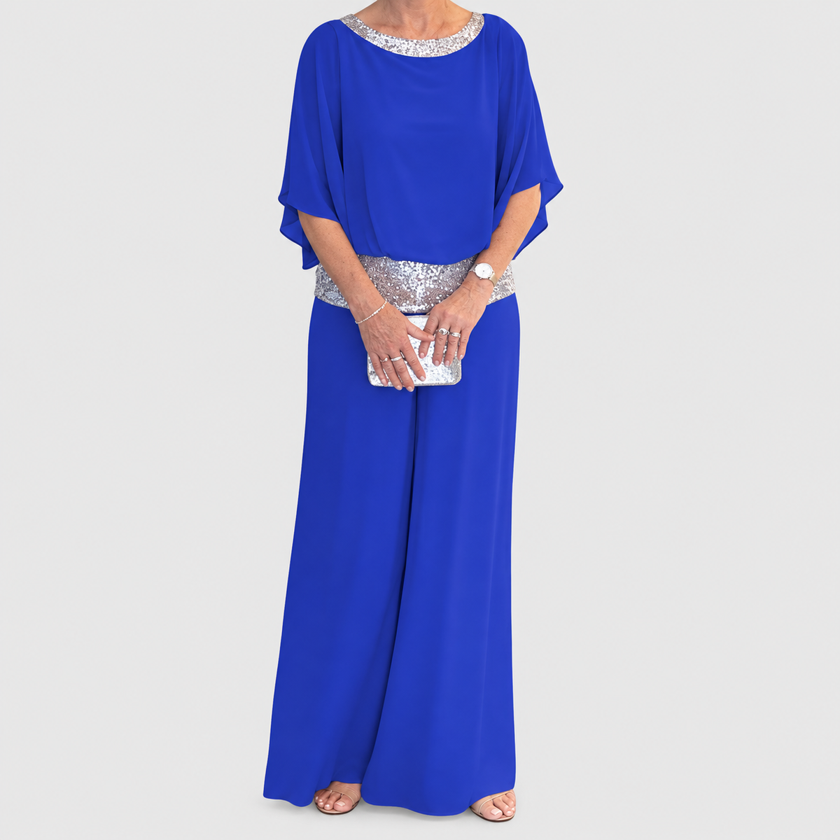 Annabelle-Claire | Women’s Embellished Top and Wide-Leg Pants Set — product detail 2