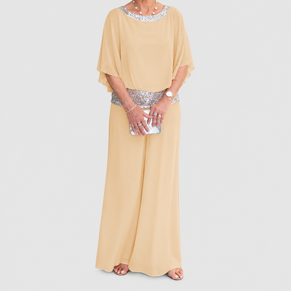 Annabelle-Claire | Women’s Embellished Top and Wide-Leg Pants Set — product detail 6