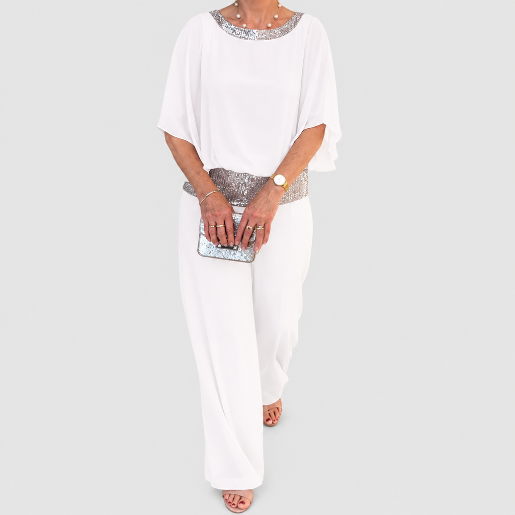 Annabelle-Claire | Women’s Embellished Top and Wide-Leg Pants Set — product detail 9