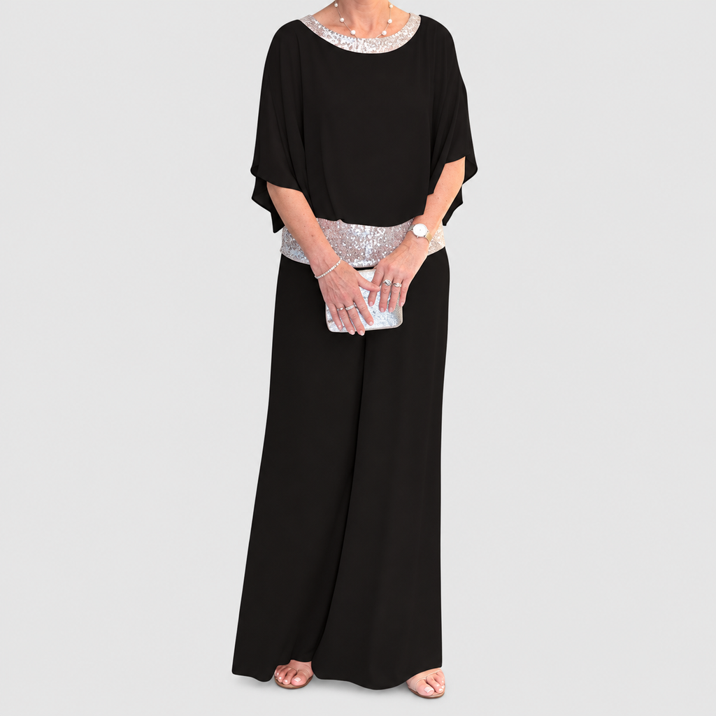 Annabelle-Claire | Women’s Embellished Top and Wide-Leg Pants Set — product detail 10