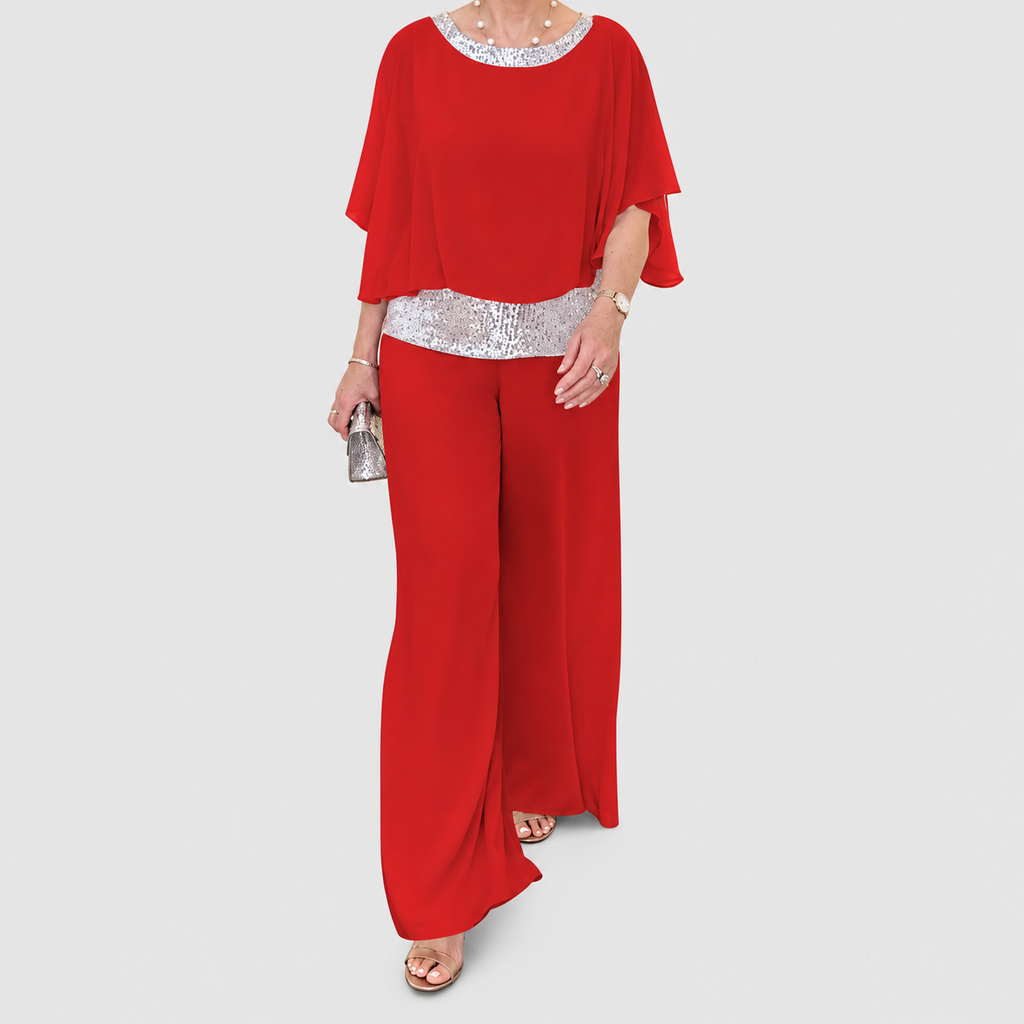 Annabelle-Claire | Women’s Embellished Top and Wide-Leg Pants Set — product detail 12