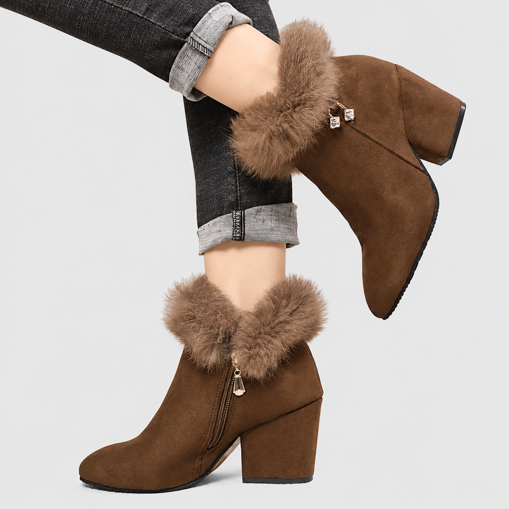Annora | Women’s Plush-Trim Block-Heel Ankle Boots — product detail 2