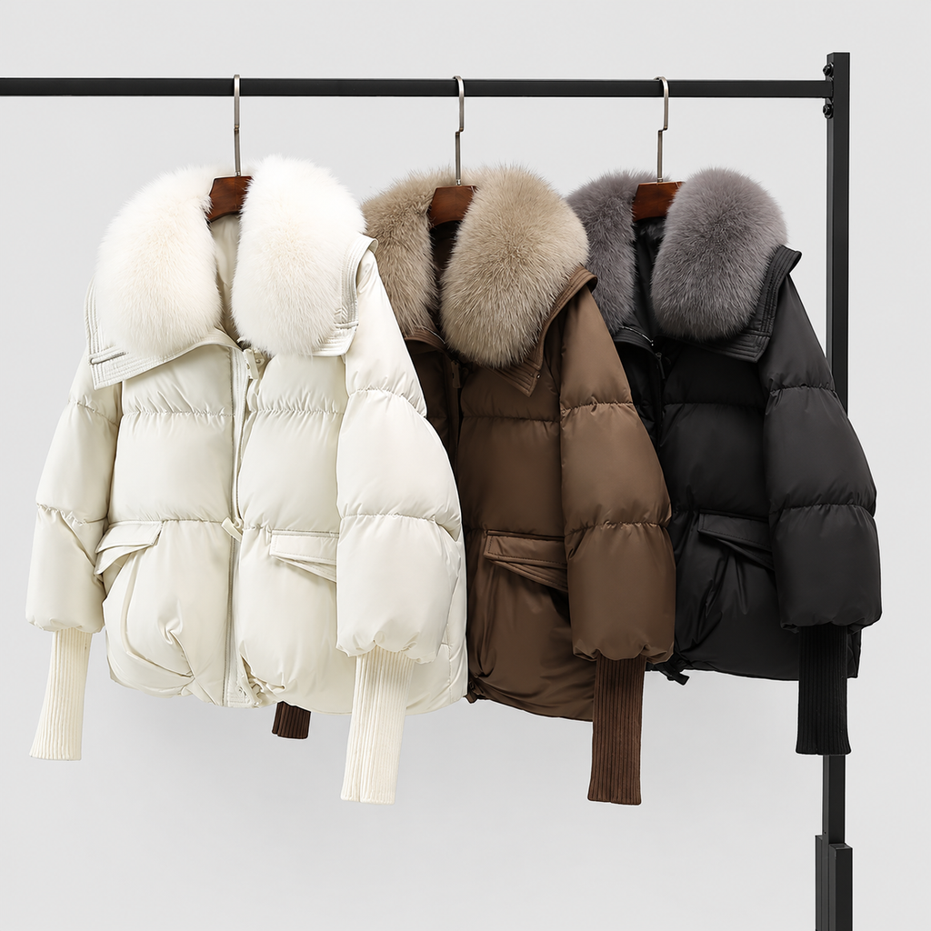 Anora | Women’s Padded Winter Puffer Jacket with Detachable Collar — product detail 5