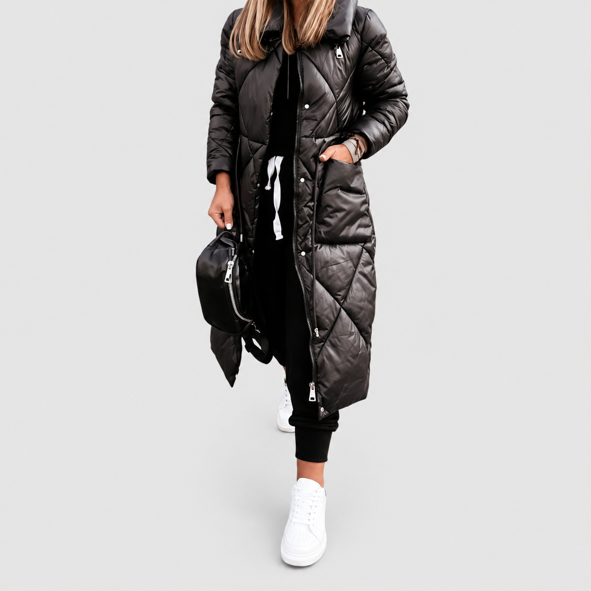 Arabella | Women’s Quilted Coat with Pockets — product detail 3