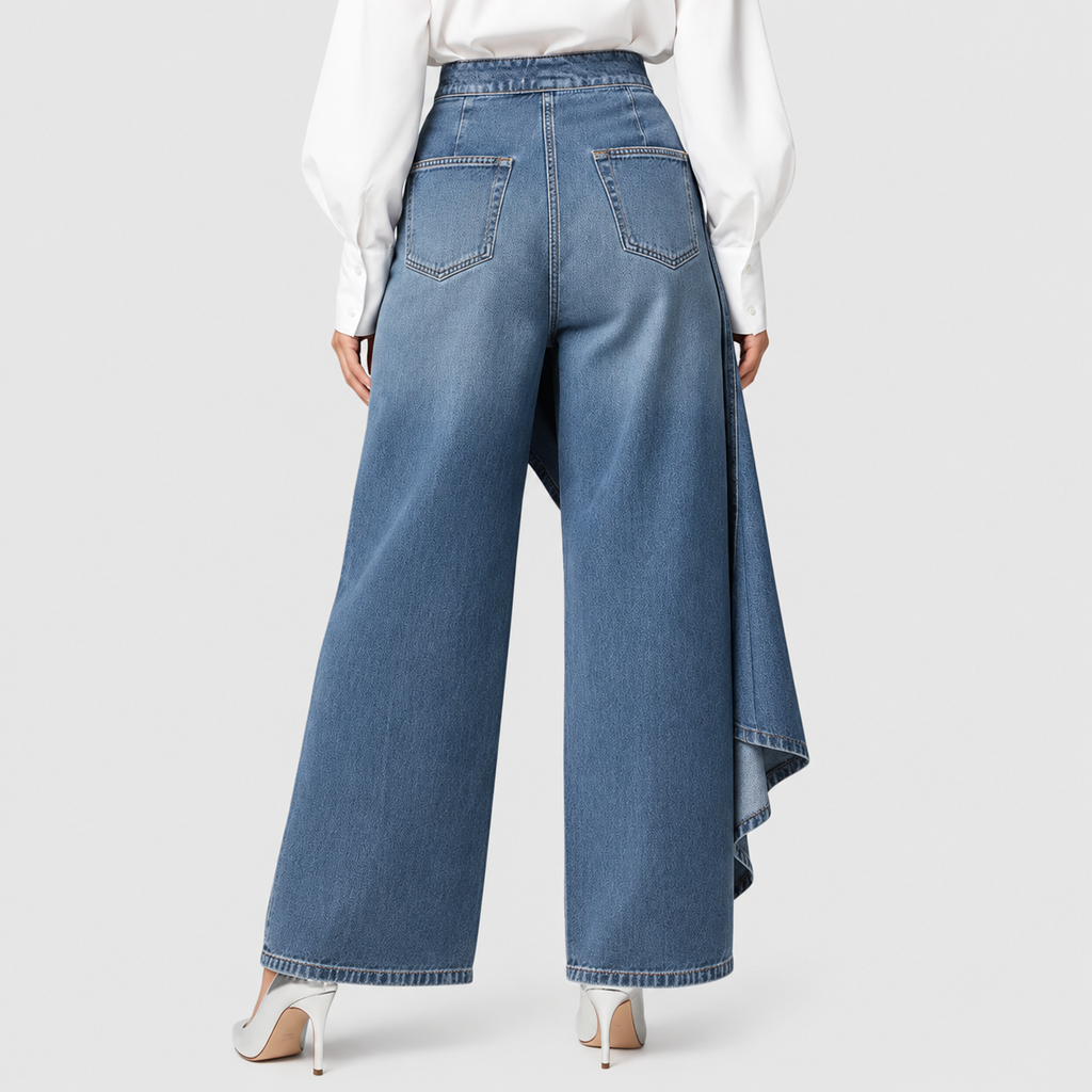 Ashlina | Women’s Denim Wrap-Front Trousers — product detail 4