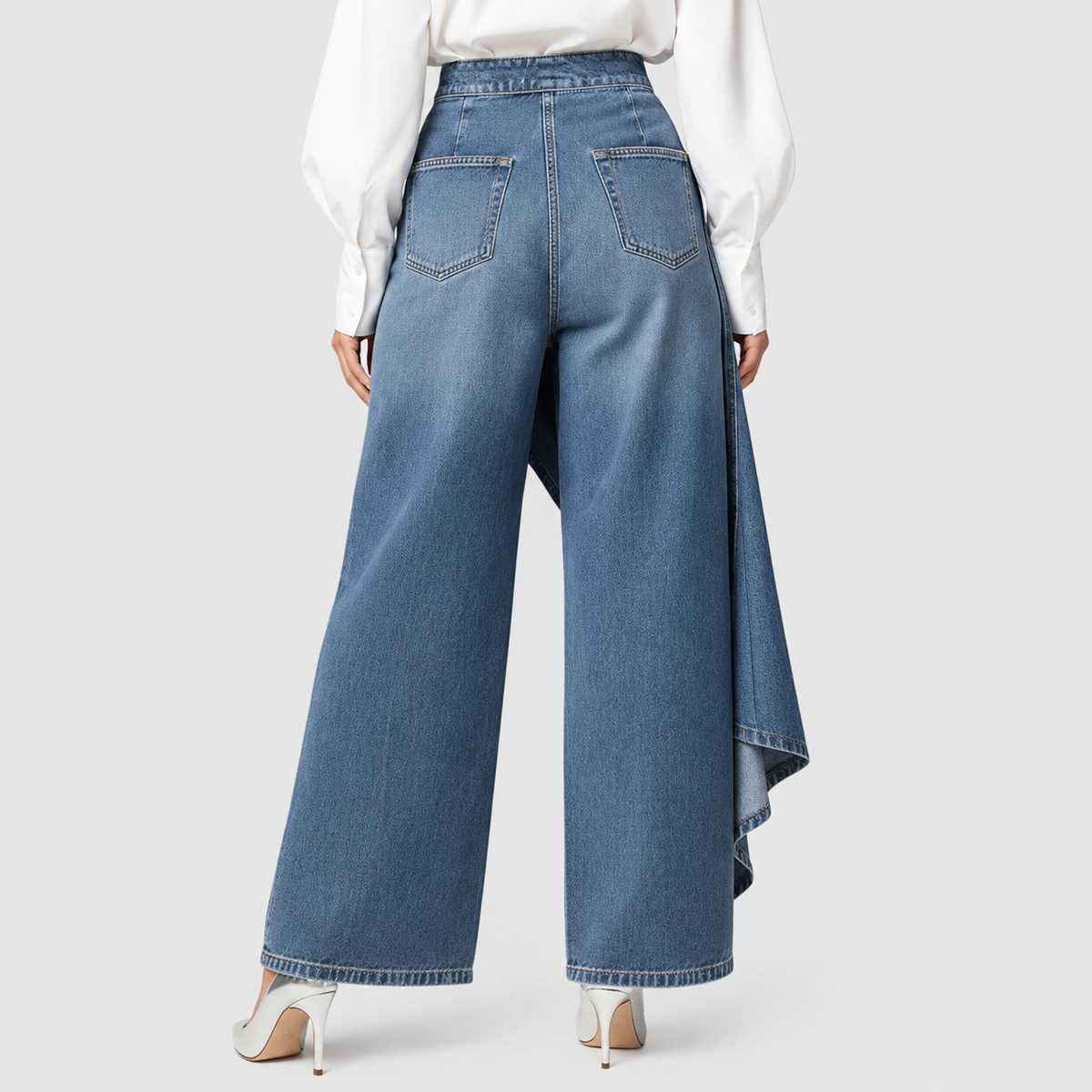 Ashlina | Women’s Denim Wrap-Front Trousers — product detail 4