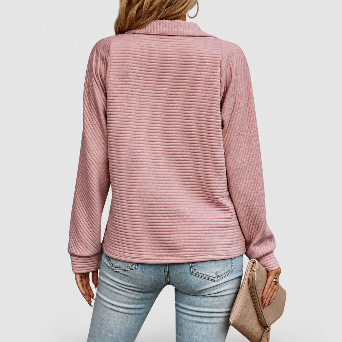 Avelina | Women’s Elegant Half-Zip Sweater — product detail 4