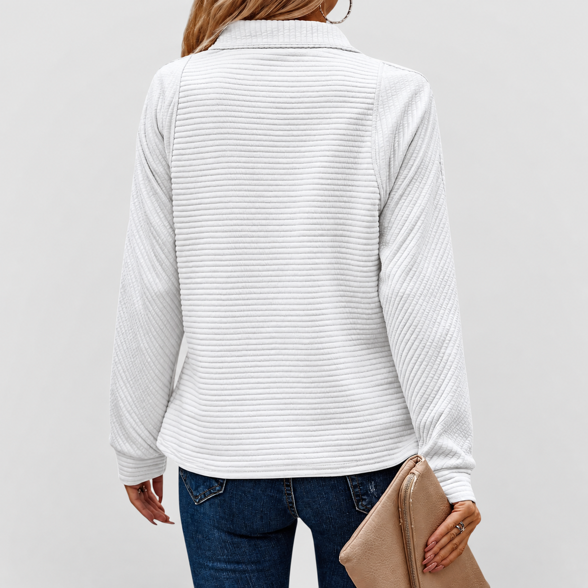 Avelina | Women’s Elegant Half-Zip Sweater — product detail 10