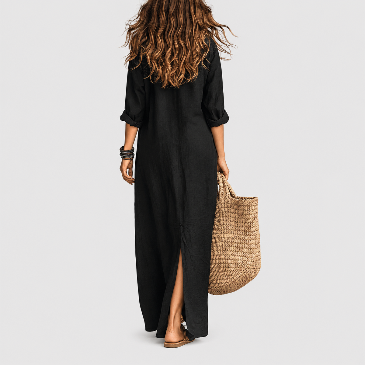 Avelora | Women’s Oversized Button-Front Maxi Dress — product detail 5