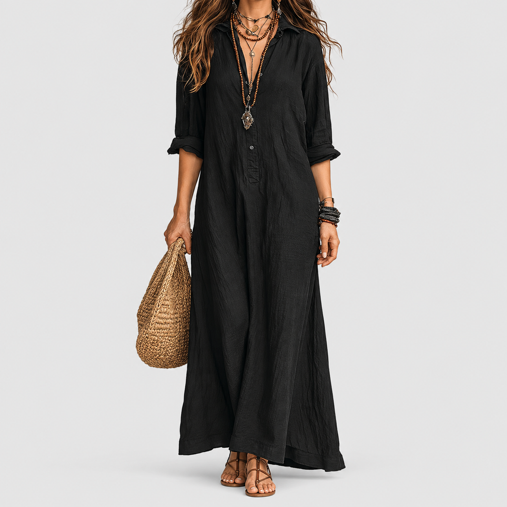 Avelora | Women’s Oversized Button-Front Maxi Dress — product detail 6