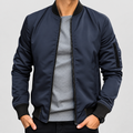 Benedict | Men’s Zip-Front Bomber Jacket — Blue