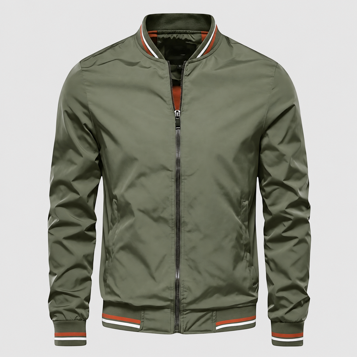 Bennett-James | Men’s Lightweight Zip-Front Jacket — Green