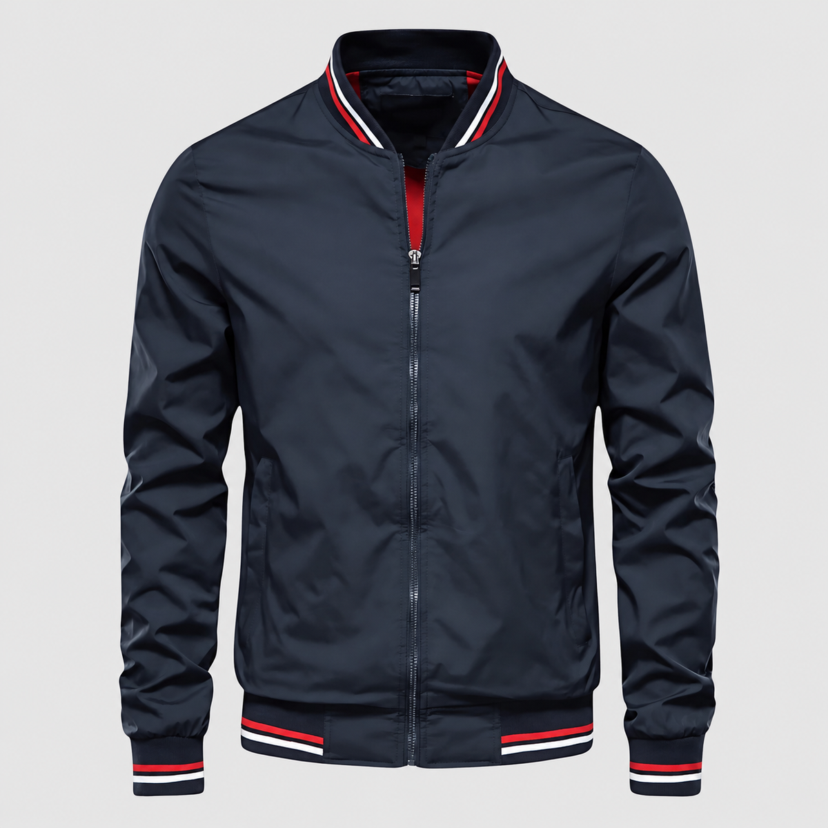 Bennett-James | Men’s Lightweight Zip-Front Jacket — Navy Blue