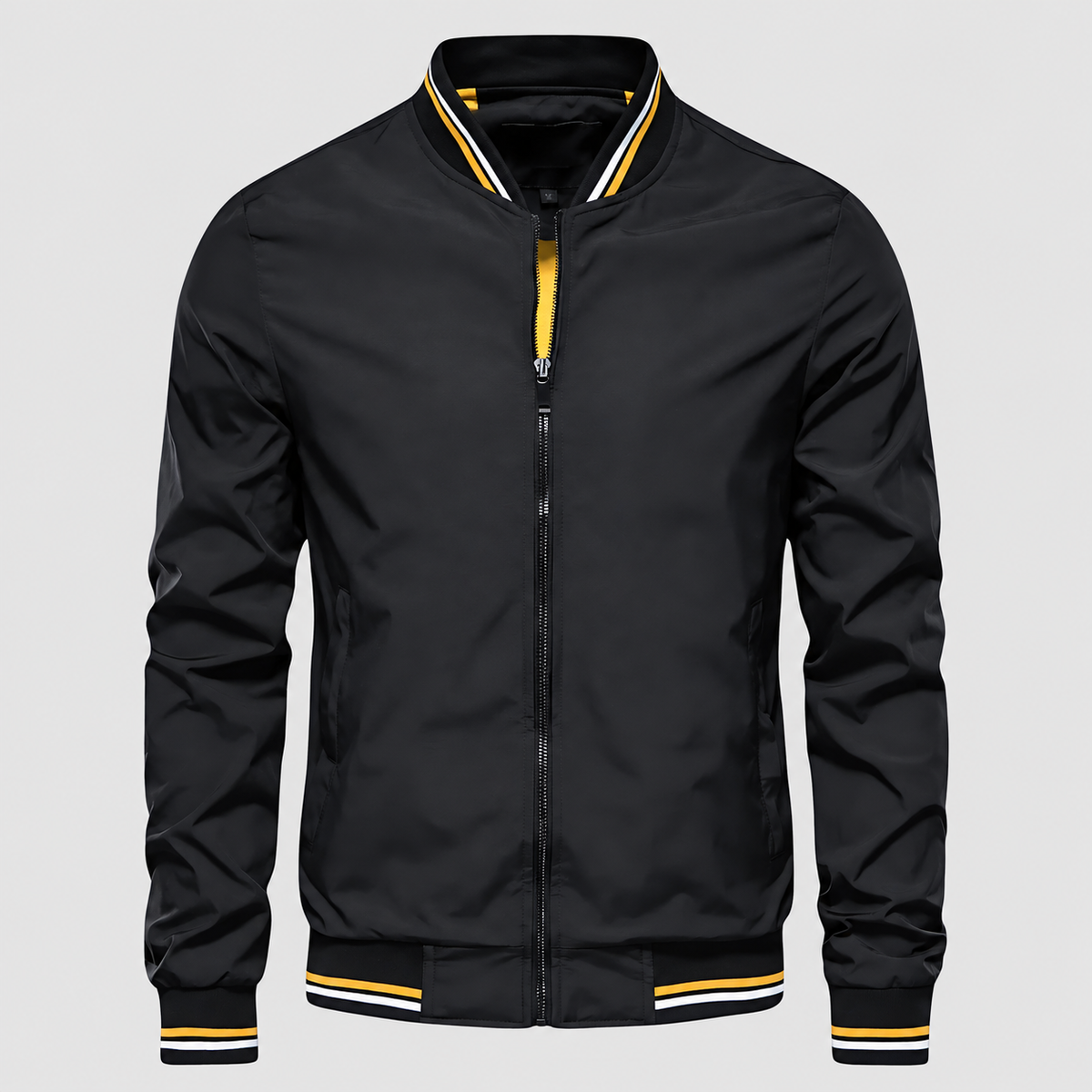 Bennett-James | Men’s Lightweight Zip-Front Jacket — Black