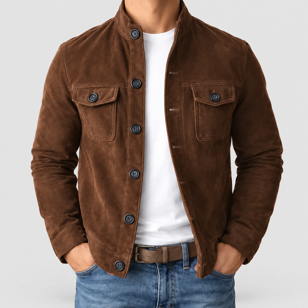 Bennett | Men’s Classic Pocket Jacket — Dark Brown