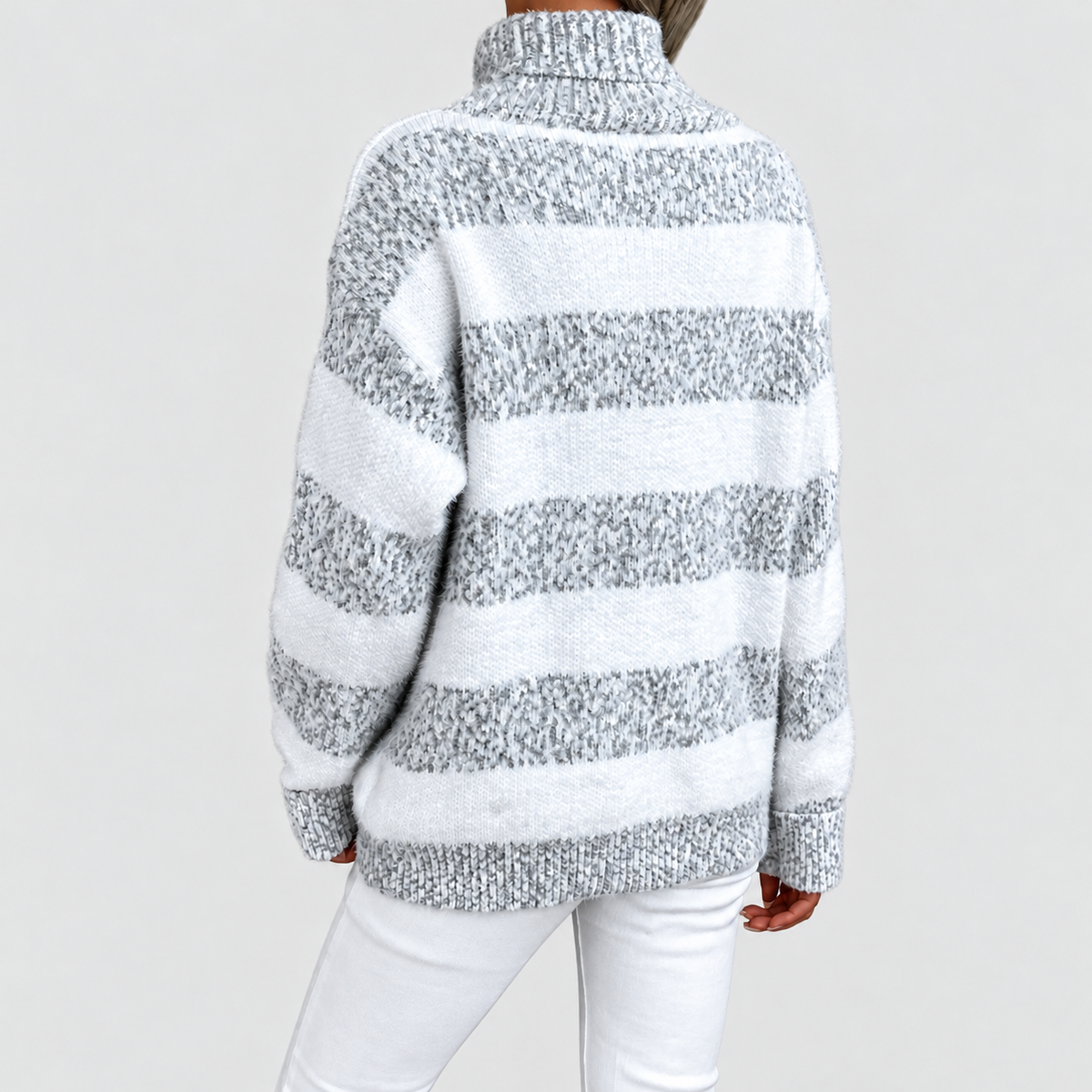 Berenice | Women’s High-Neck Oversized Knit Sweater — product detail 3