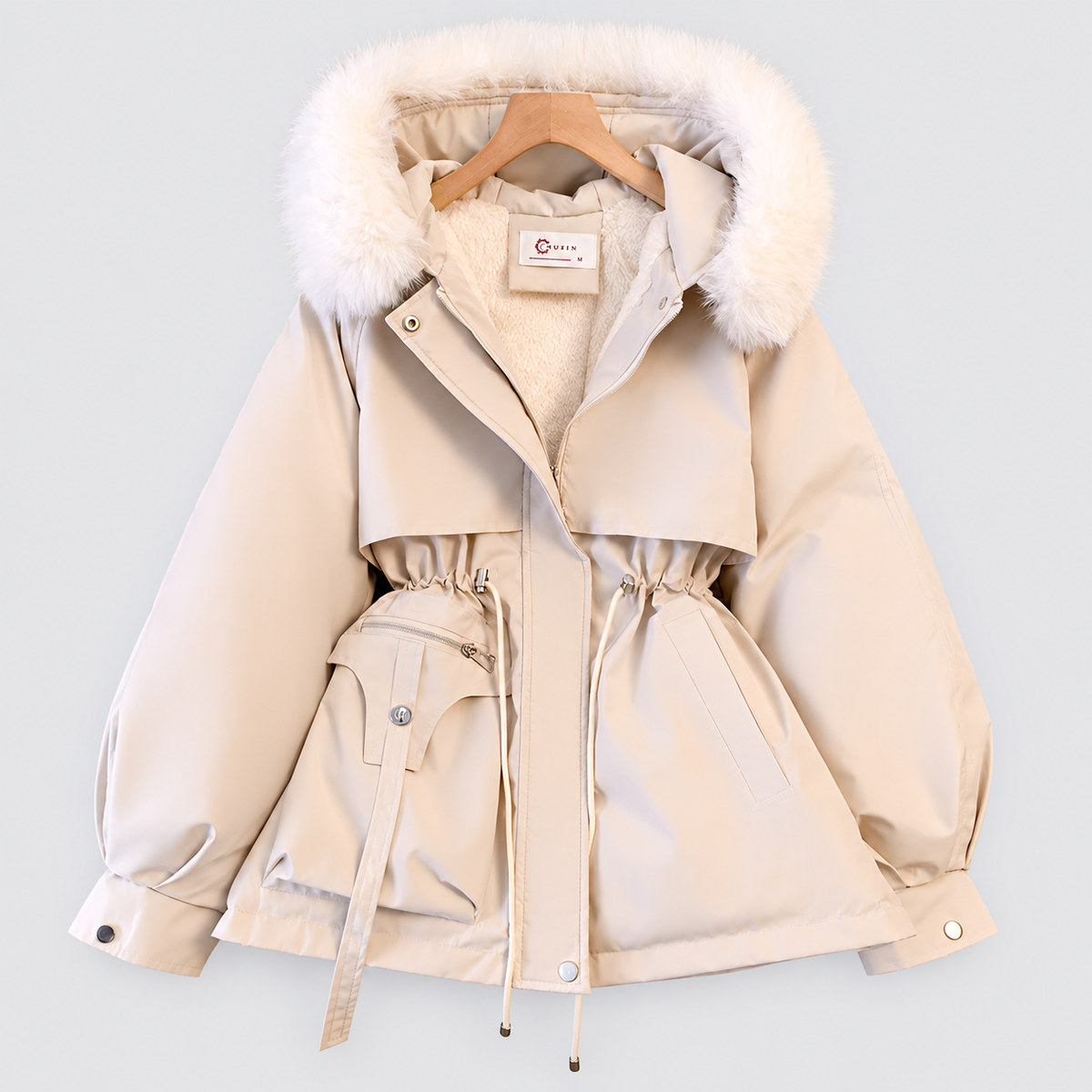 Bernadette | Women’s Long-Sleeve Hooded Winter Coat — White