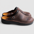 Bethany | Women’s Buckle-Strap Slip-On Clogs — Brown