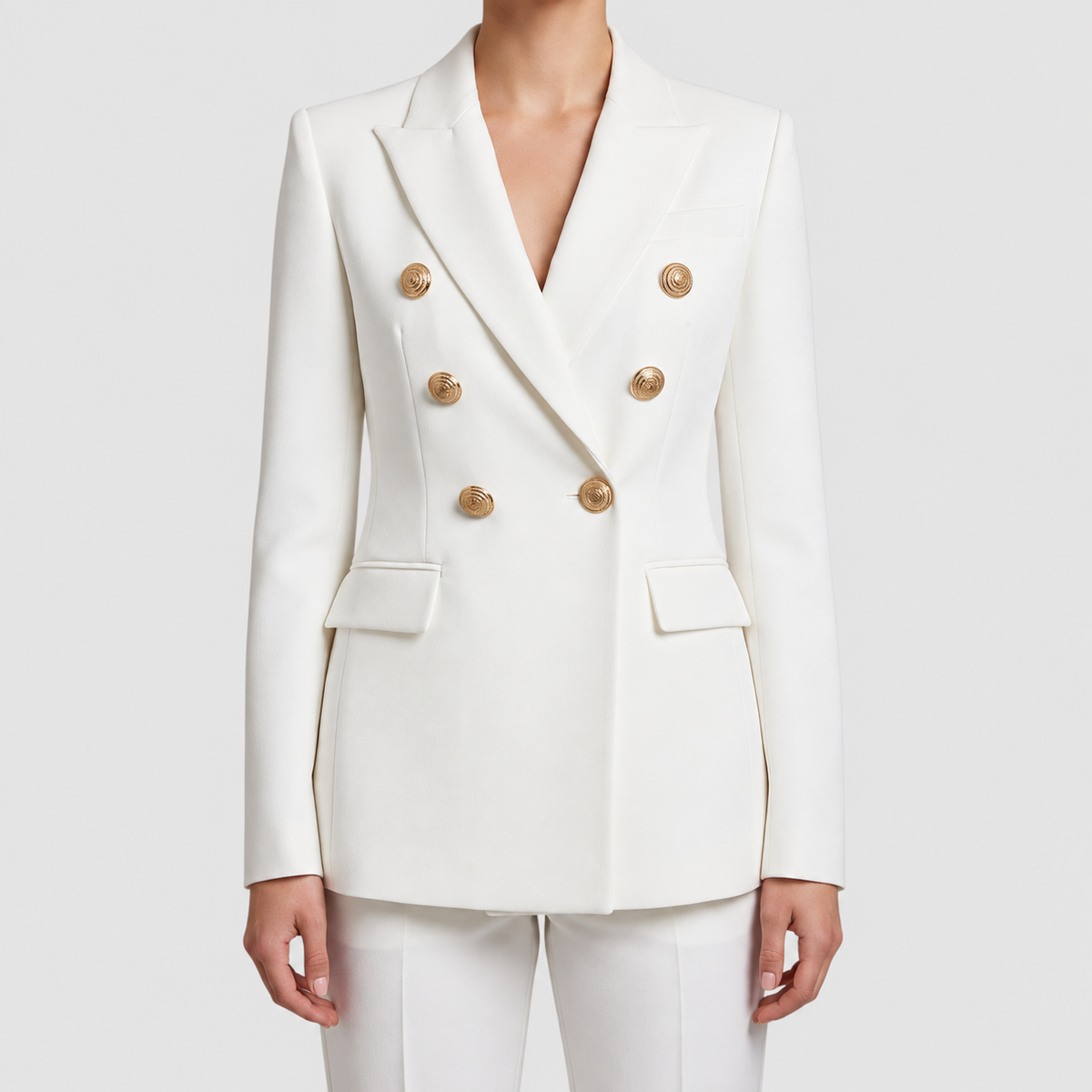 Blanche | Women’s Tailored Double-Breasted Blazer — White