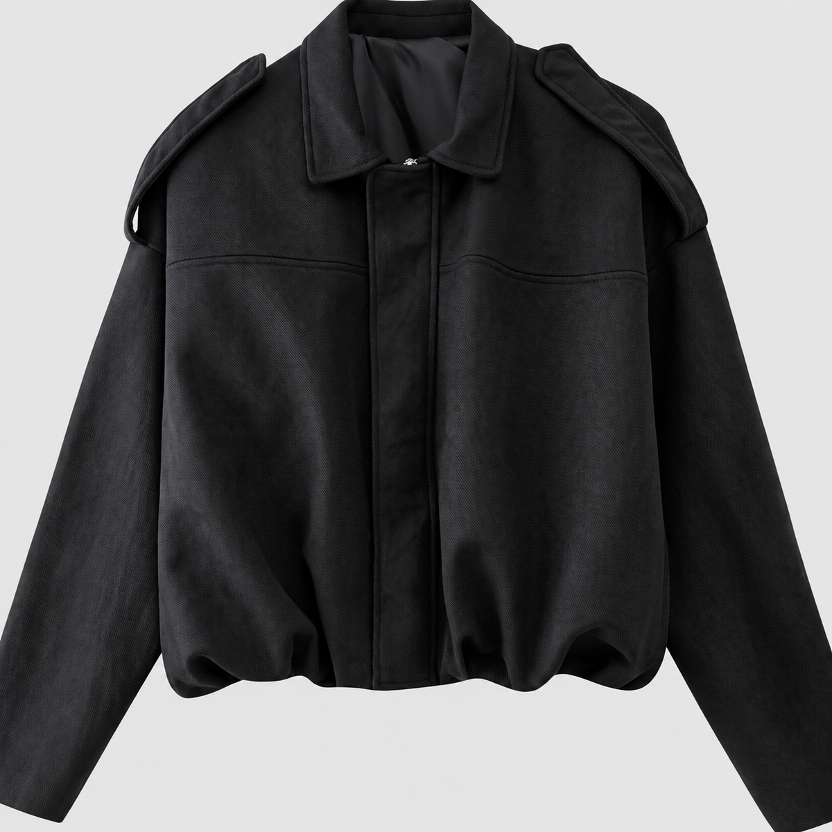 Bonita | Women’s Oversized Suede-Look Bomber Jacket — Black
