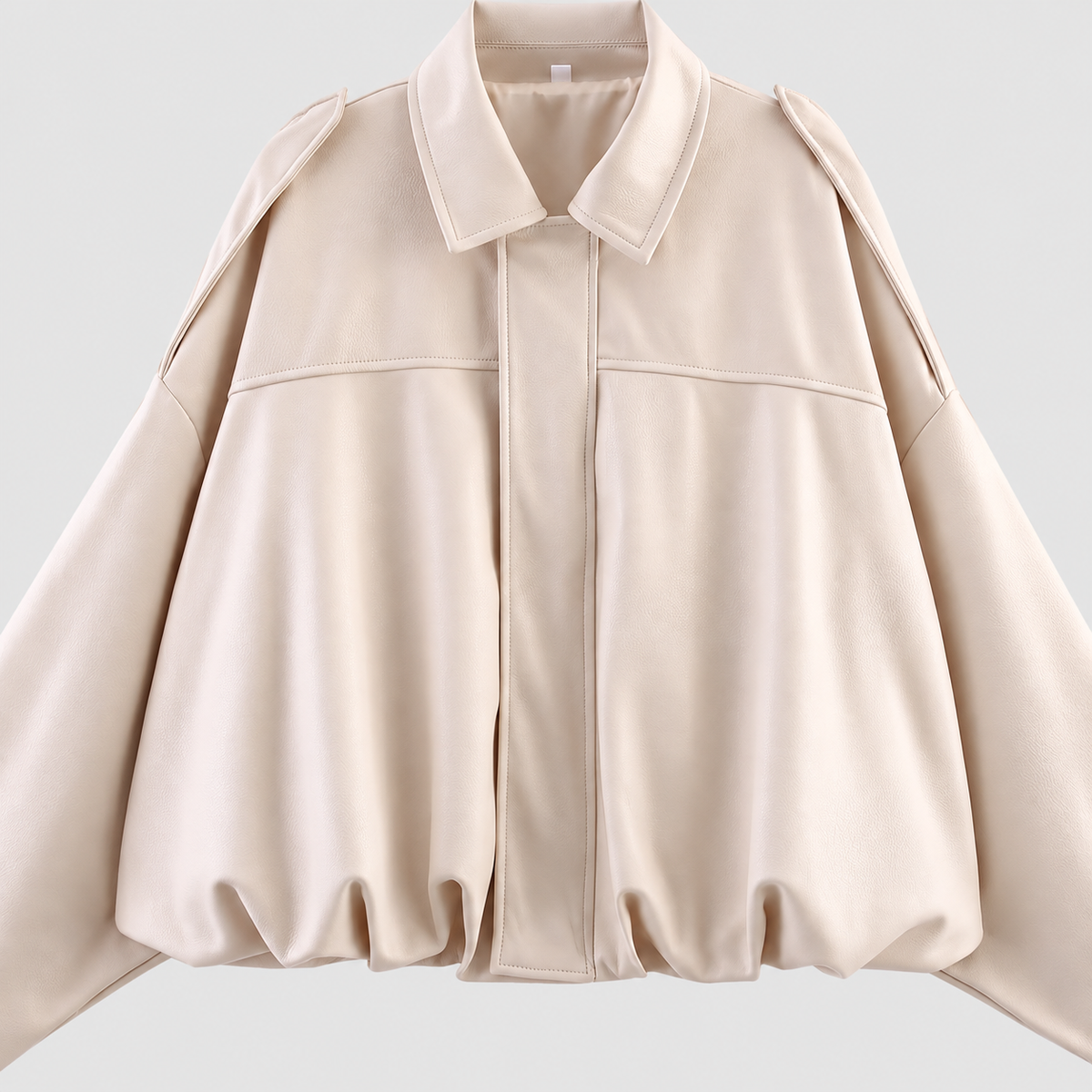 Bonita | Women’s Oversized Suede-Look Bomber Jacket — Cream