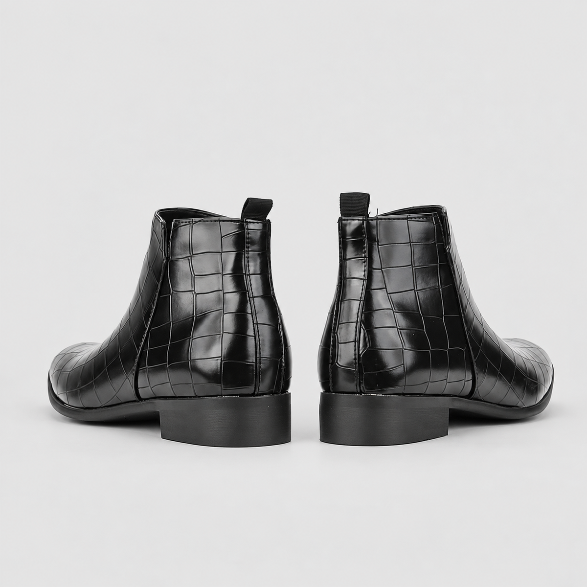 Bram | Men’s Crocodile-Texture Chelsea Ankle Boots — product detail 8