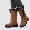 Briony | Women’s Faux-Fur-Trimmed Tall Winter Boots — Yellow