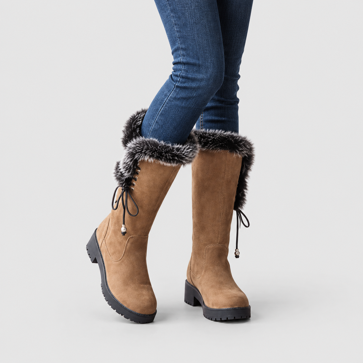 Briony | Women’s Faux-Fur-Trimmed Tall Winter Boots — product detail 2